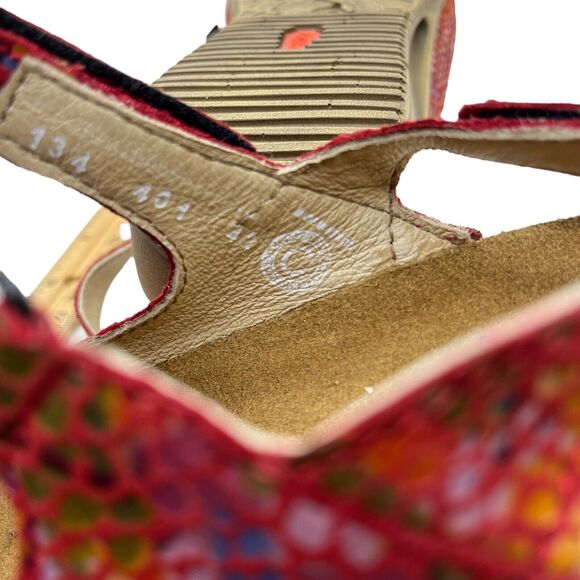 Wolky Sandals Women's Sz 42 Fantasy Red Pink Mulitcolor Comfort Hook Loop - Picture 12 of 16